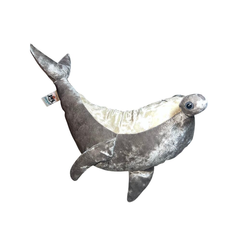 Jellycat London Retired Valentino Hammerhead Shark Plush 15” Soft Velvet Grey - Picture 5 of 6
